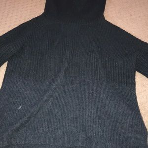 green wool turtle neck